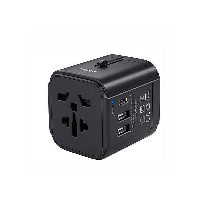 Aukey PA TA01 Universal Travel Adapter With USB C and USB A Ports